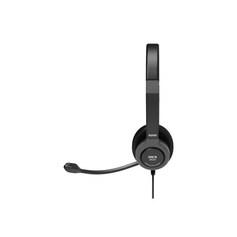 PORT CONNECT | Słuchawki USB Stereo PRO ON'R 300 | Przewodowe | Nauszne | Redukcja szumów | Czarny