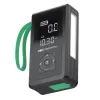 Power bank zielony Cell CJSGC03 8000 mAh Li‑Ion, wyświetlacz OLED, USB‑C i USB‑A, wyjście 500 mA, wbudowana latarka