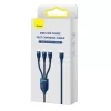 Kabel USB 3w1 Baseus Flash Series 2, USB-C + micro USB + Lightning, 100 W, 1,5 m (niebieski)