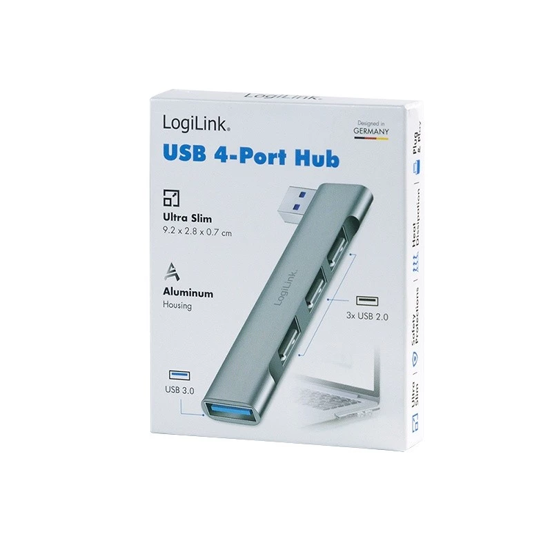 LogiLink Hub USB 3.2 Gen1 4-portowy USB-A 1x USB3.0 AF 3x USB2.0 AF UA0436