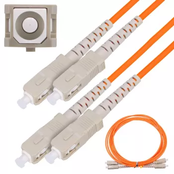 Kabel światłowodowy Extralink EX.3692 — FTTH OM2 SC‑SC, 1 m, pełny dupleks, czerwony