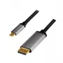 LogiLink CUA0100 Kabel przejściówka DisplayPort USB 3.2 Gen1 Type-C 1.8m Czarny Szary