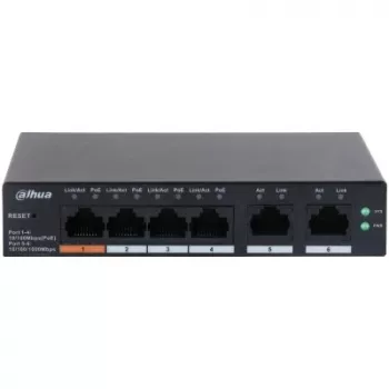 Dahua Technology DH-CS4006-4ET-60 przełącznik sieciowy Zarządzalny L2 Gigabit Ethernet (10/100/1000) Power over Ethernet (PoE) Czarny