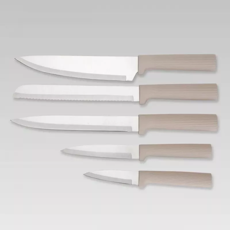 Maestro MR-1412-BEIGE zestaw noży z blokiem + zestaw desek do krojenia Beżowy