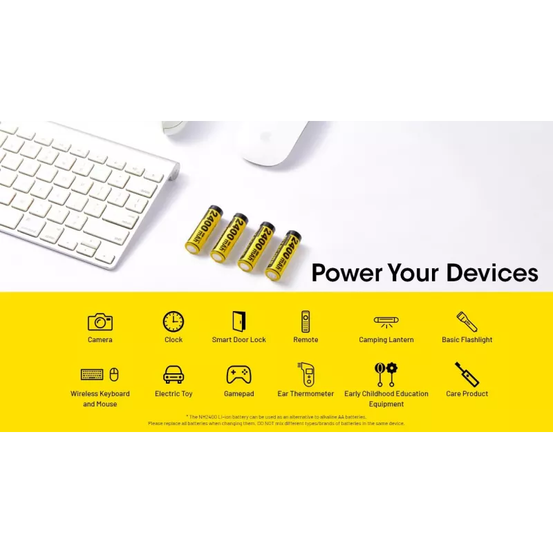 Akumulator Nitecore NH2400 Li-Ion AA 1.5V 2400mAh — zestaw 4 szt.