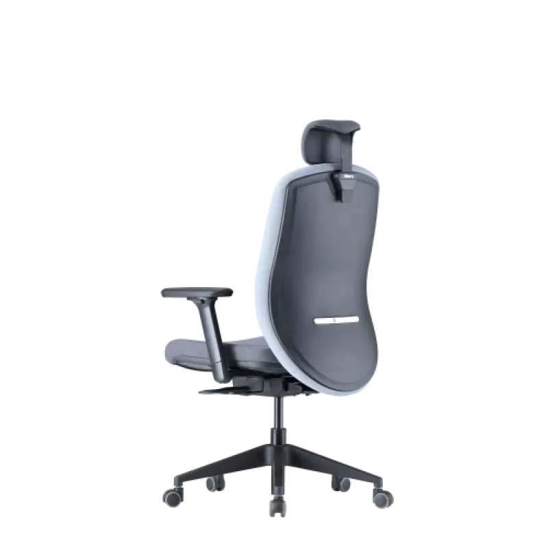 Up Up Athene ergonomiczne krzesło biurowe Czarna, Szara + Niebieska tkanina