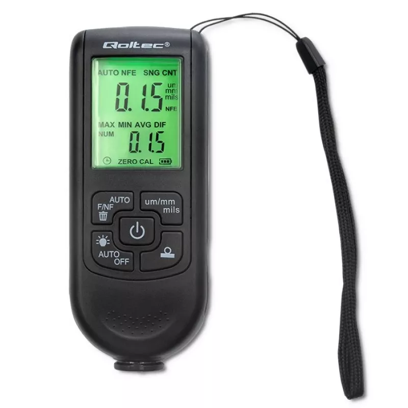 Miernik grubości lakieru Qoltec z wyświetlaczem LCD | 0~2000 µm