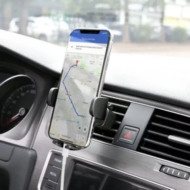 Uchwyt na telefon Aukey HD-C48 regulowany o 360° do smartfonów i małych tabletów, mocowanie zaciskowe, obrotowe ramię