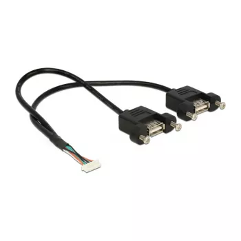 Kabel USB DeLOCK 84839 USB 2.0 0,25 m 2 x USB A Czarny
