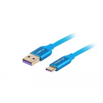 Kabel USB 2.0 LANBERG CA-USBO-21CU-0010-BL — USB A na USB C, 1 m, niebieski