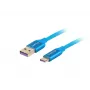 Kabel USB 2.0 LANBERG CA-USBO-21CU-0010-BL — USB A na USB C, 1 m, niebieski