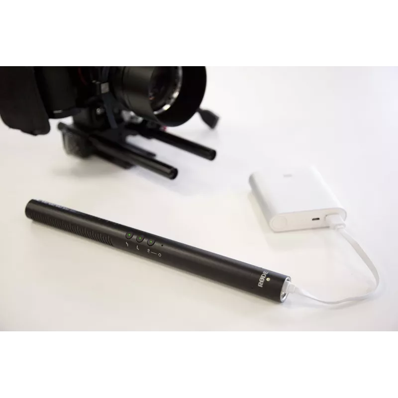 Kierunkowy cyfrowy mikrofon do aparatu RØDE NTG-4+ — superkardioidalny, 20–20000 Hz, -32 dB, 200 Ω, mini XLR, zasilany bateriami, 22×278 mm, 176 g, czarny