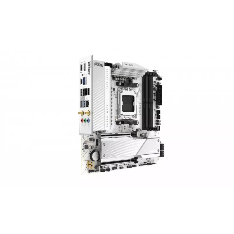 Płyta główna Sapphire PURE B850M WIFI Micro ATX — AMD B850, Socket AM5, DDR5 do 8000 MHz, 4 DIMM, Wi‑Fi 6, LAN 2,5 Gb, 2× M.2, PCIe 5.0 x16