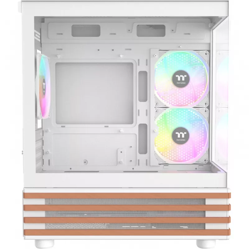 Obudowa PC Micro Tower THERMALTAKE View 170 WS ARGB Snow — Micro ATX, biała, 2x120 mm boczny, 1x120 mm tylny, zasilacz na dole, obsługuje dyski 2,5 cala/3,5 cala