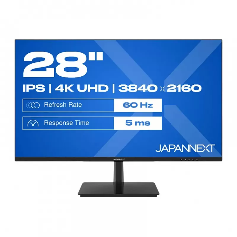 Monitor JAPANNEXT 4K UHD 71,1 cm (28 inch) 3840x2160 pikseli, panel IPS, 5 ms, 60 Hz, AMD FreeSync, HDMI, DisplayPort (JN-I280UHD60F-P)