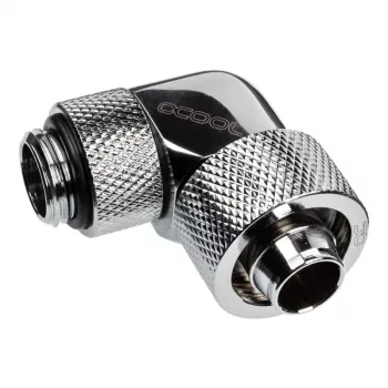 Alphacool Eiszapfen Connector 90 degrees G1/4 cala AG do 16/10mm - obrotowy, chromowany srebrny