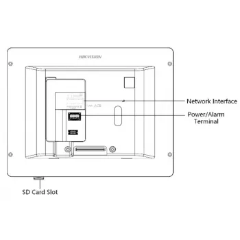 Wideodomofon Hikvision DS-KH6320-TE1, 7-calowy pojemnościowy ekran dotykowy, PoE, 1024×600, MicroSD do 32 GB, Ethernet, Linux