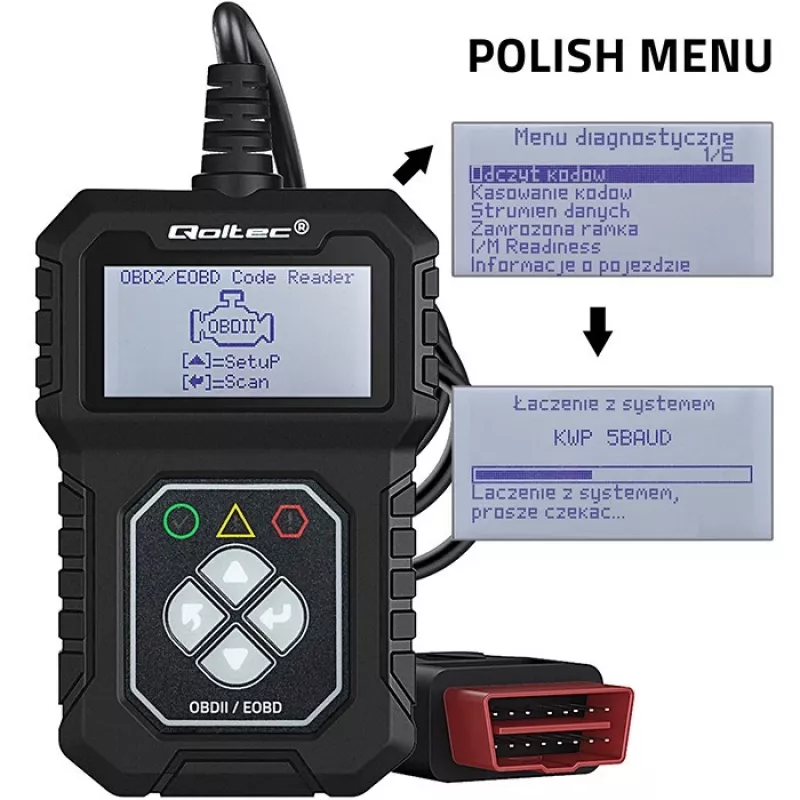 Tester diagnostyczny OBDII QOLTEC ProLine (model 50684)