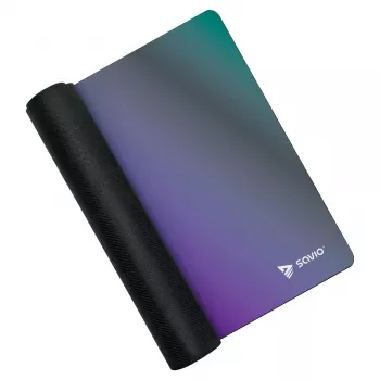 Podkładka pod mysz gamingowa SAVIO Super Speed L Prism Edition — 700×300×3 mm, fioletowa, zszywane krawędzie, antypoślizgowa podstawa