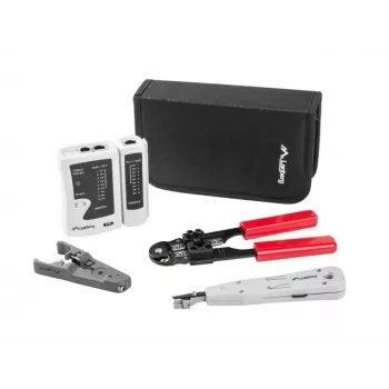 Zestaw narzędzi sieciowych LANBERG Tester Stripper Crimper NT-0301 – obsługa złączy RJ-12
