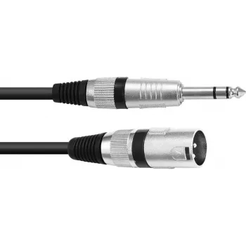 Omnitronic XLR na 6,3 mm Jack adapter kablowy 30225196 — 1x XLR męski na 1x 6,3 mm Jack, 2 m