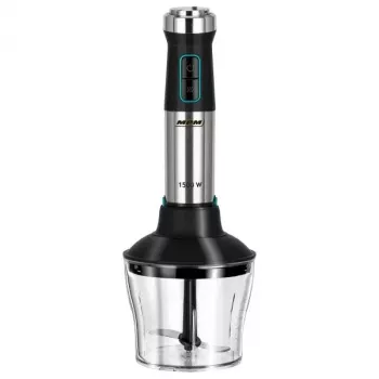 Blender ręczny MPM MBL-42M — 1500 W, obudowa ze stali nierdzewnej, regulacja prędkości, turbo, akcesoria