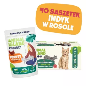 ANIMAL ISLAND Karma dla kota z indykiem w bulionie 40x85g monoporcja
