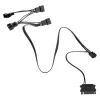 Kabel rozgałęźnika wentylatora Kolink 1-na-4 PWM 35 cm, 4-pin PWM na 4×4-pin PWM + SATA
