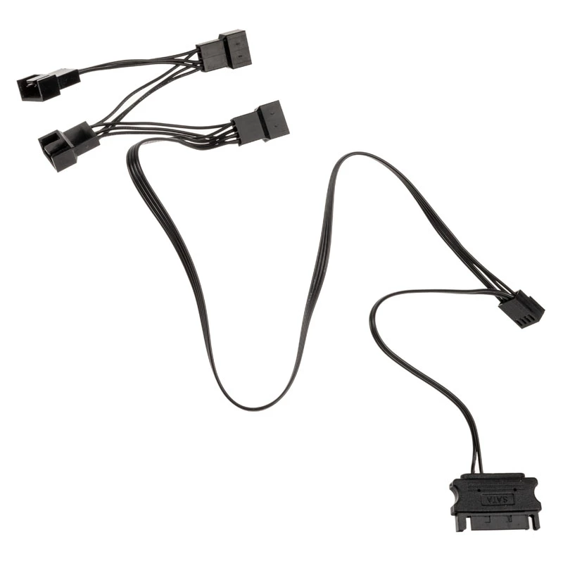 Kabel rozgałęźnika wentylatora Kolink 1-na-4 PWM 35 cm, 4-pin PWM na 4×4-pin PWM + SATA