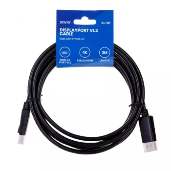 Przewód DisplayPort Savio CL-137 3 m Czarny