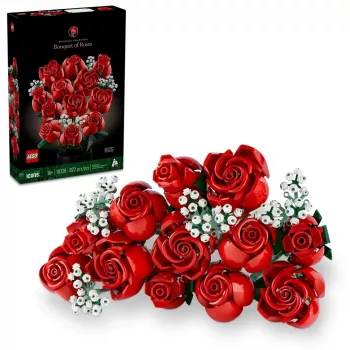 LEGO Icons Bukiet Róż Sztuczne Kwiaty Zestaw dla Dorosłych Kolekcja Botaniczna Dekoracje Domowe Prezent na Walentynki Prezenty dla Kobiet
