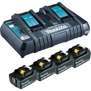 Makita DC18RD - Ładowarka + akumulator 4 x - Li-Ion - 6 Ah - 108 Wh - ładowanie 2 akumulatorów (199485-6)