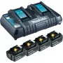 Makita DC18RD - Ładowarka + akumulator 4 x - Li-Ion - 6 Ah - 108 Wh - ładowanie 2 akumulatorów (199485-6)