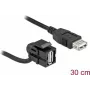 Moduł Keystone USB 2.0 A żeński z kablem, czarny DeLOCK 86869