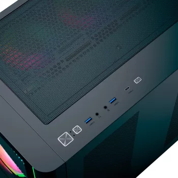 Obudowa komputerowa Tower AEROCOOL P500C EVO-G-BK-v1 z 2 panelami ze szkła hartowanego, czarna