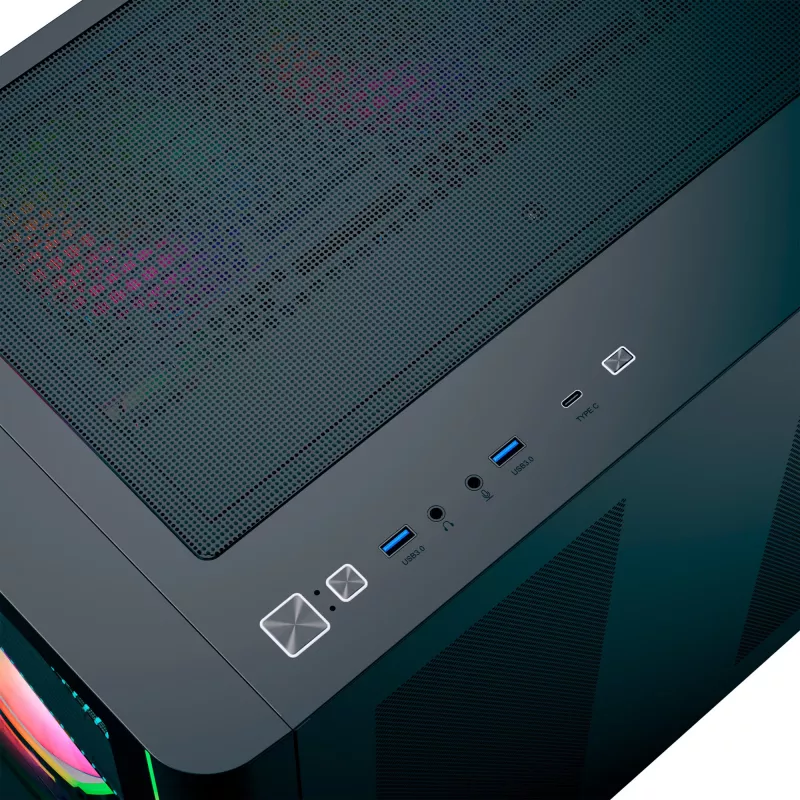 Obudowa komputerowa Tower AEROCOOL P500C EVO-G-BK-v1 z 2 panelami ze szkła hartowanego, czarna