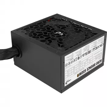 Zasilacz AEROCOOL AERO BRONZE 650W APFC (V.2 2025) — Zasilacz ATX 650W z aktywnym PFC
