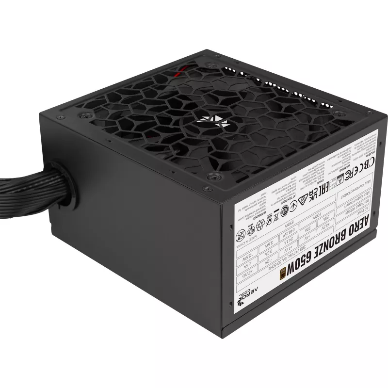 Zasilacz AEROCOOL AERO BRONZE 650W APFC (V.2 2025) — Zasilacz ATX 650W z aktywnym PFC