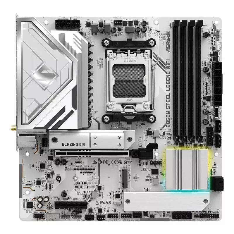 Płyta główna ASRock B850M Steel Legend WiFi — AMD B850, Socket AM5, microATX, DDR5, 4 DIMM, Wi‑Fi 7, 2.5Gb LAN