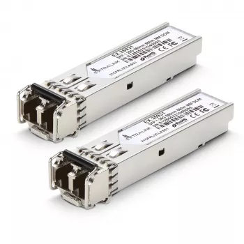 Moduł SFP Extralink SFP 1.25G 2 szt., 1,25 Gb/s, LC/UPC, 850 nm, 550 m, wielomodowy, DOM, dedykowany do HP/Aruba