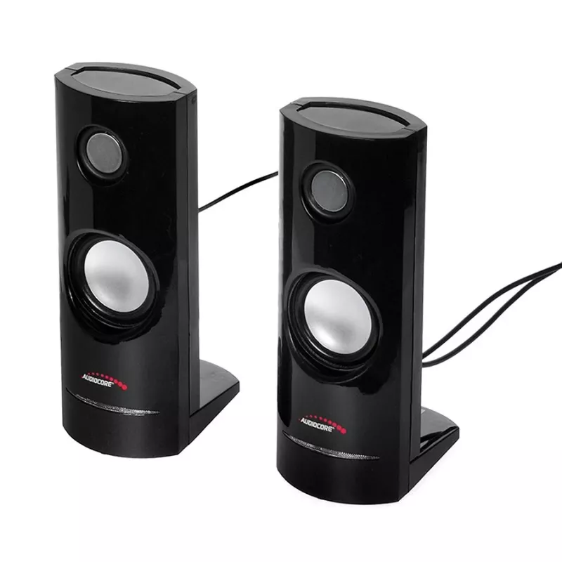 2-drożny przewodowy głośnik PC Audiocore AC860, 2.0 kanałów, 4 W RMS, zasilanie USB, wejście 3,5 mm, czarny