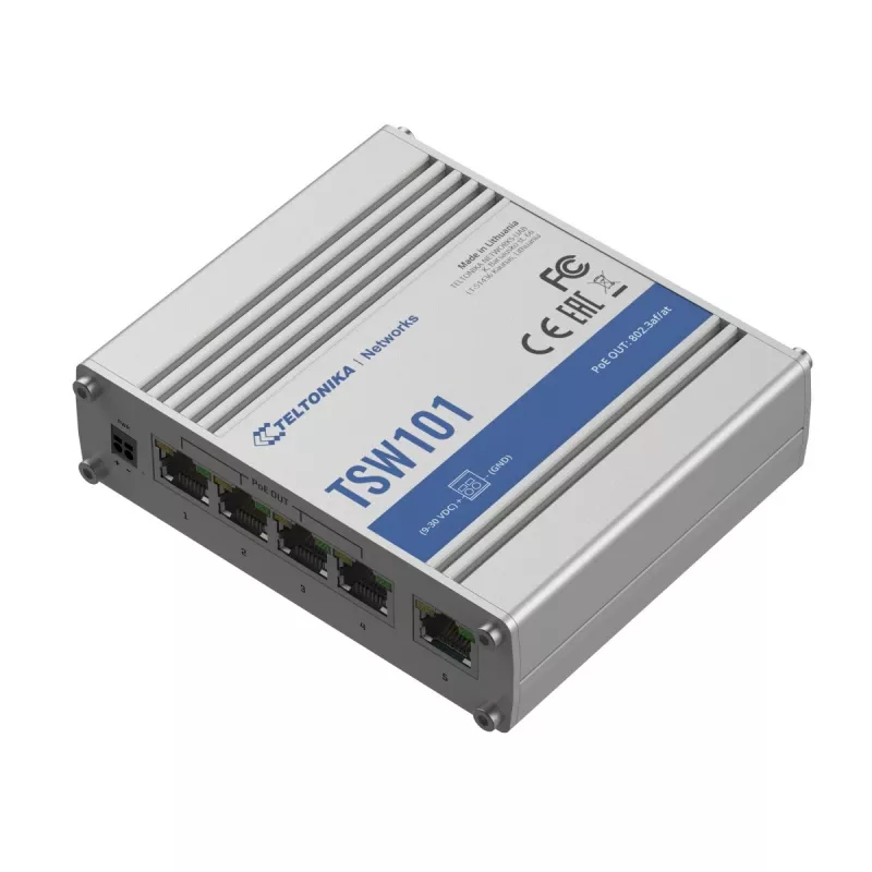 Przełącznik Teltonika TSW101 5xGbE Ethernet 4xPoE+