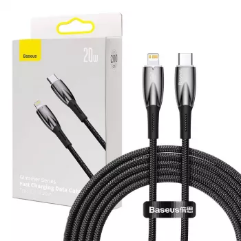 Kabel USB-C na Lightning Baseus Glimmer 20W, 2 m — szybkie ładowanie i synchronizacja danych