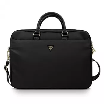 Torba na laptopa GUESS GUCB15NTMLBK 16-calowa czarna nylonowa z logo trójkąta