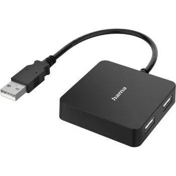 Hama 00300081 koncentrator interfejsu USB 2.0 Typ-A 480 Mbit/s Czarny