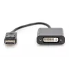 Przewód adaptera DisplayPort Assmann. DP - DVI (24+5) M/F. 0,15 m z blokadą. Zgodny z DP 1.1. UL. czarny, bez ekranowania. 32AWG (AK-340409-001-S)