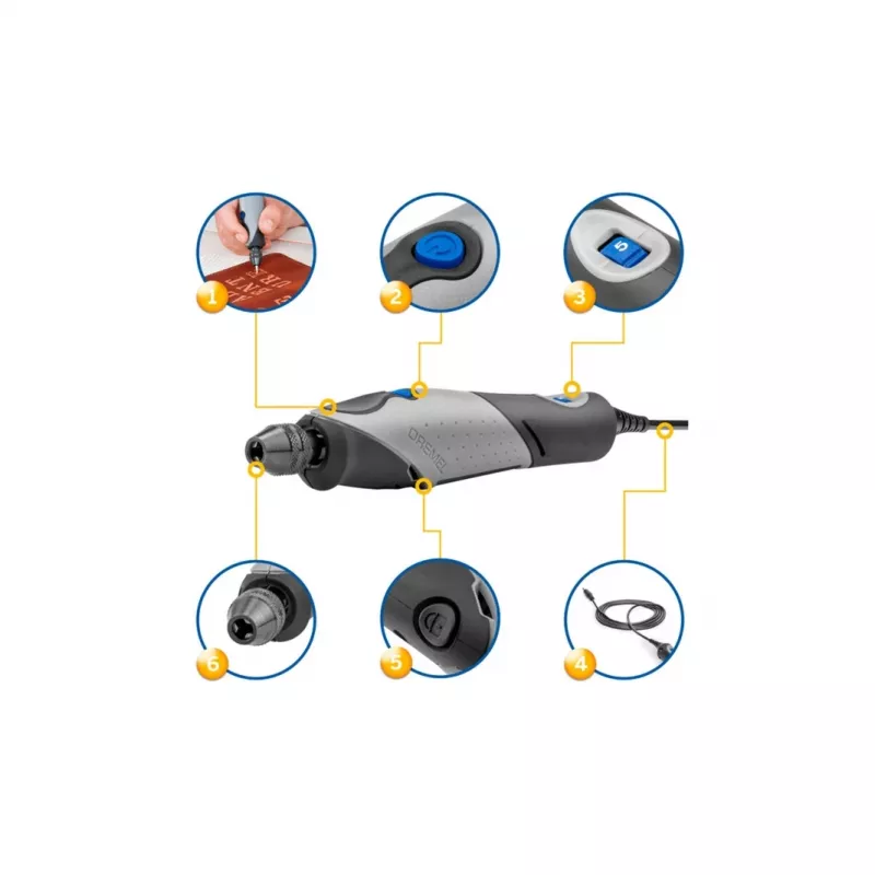 Narzędzie rotacyjne Dremel F0132050JM 130W z regulacją prędkości i kompaktową konstrukcją