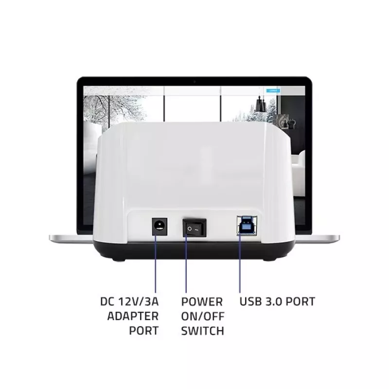 Qoltec 50309 stacja dokująca HDD SSD 2.5 3.5 | SATA III | USB 3.0 | Super speed 5Gb/s | z funkcją klonowania