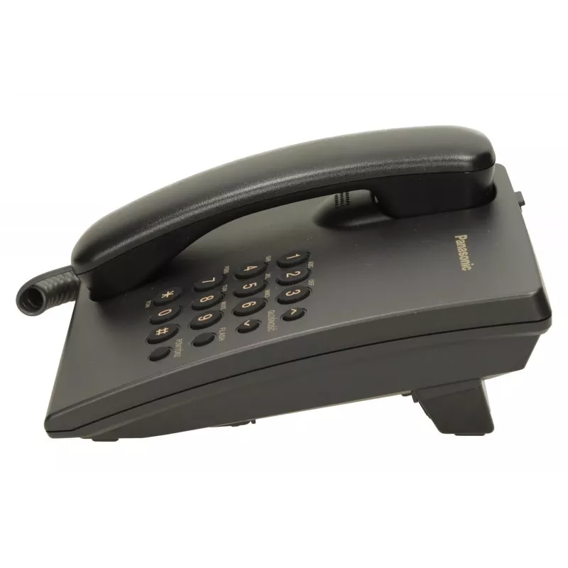 Telefon przewodowy Panasonic KX-TS500 czarny z identyfikacją rozmówcy i zestawem głośnomówiącym