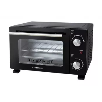 Mini piekarnik ESPERANZA EKO007N, 10 L, 800 W, czarny, maks. 250°C, mechaniczny minutnik 30 min